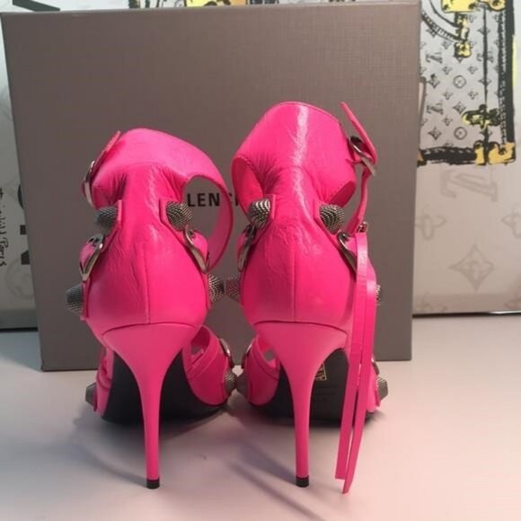 New Authentic Balenciaga Cagole 110mm Stiletto Sandals – Fluorescent Pink 💖✨ - Picture 6 of 10